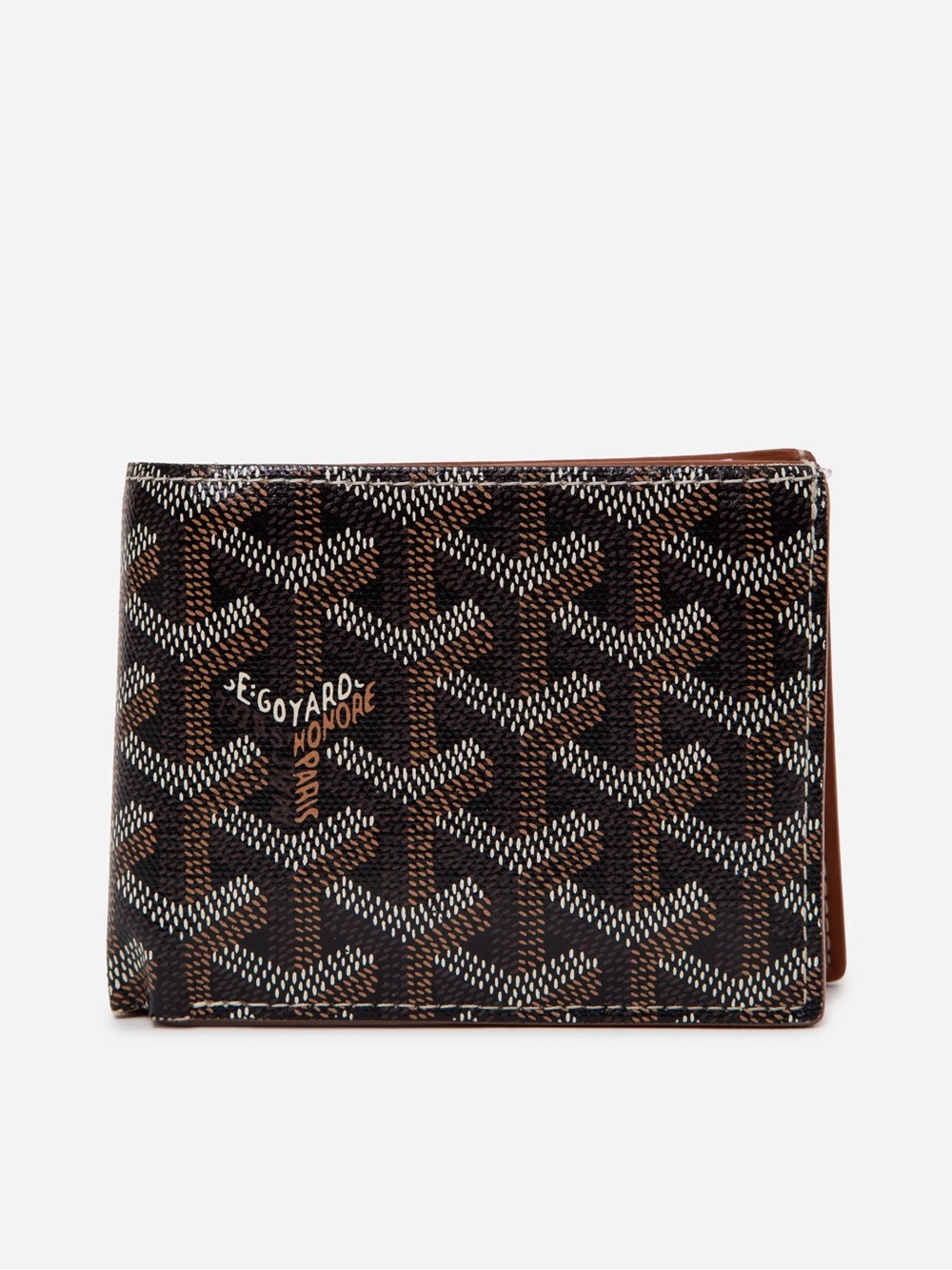 Goyard 2023 Goyardine Bi-Fold Victoire PM Wallet Black/Tan